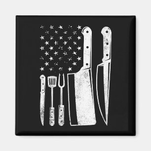 Aimant Barbecue femmes drapeau américain patriotique quat