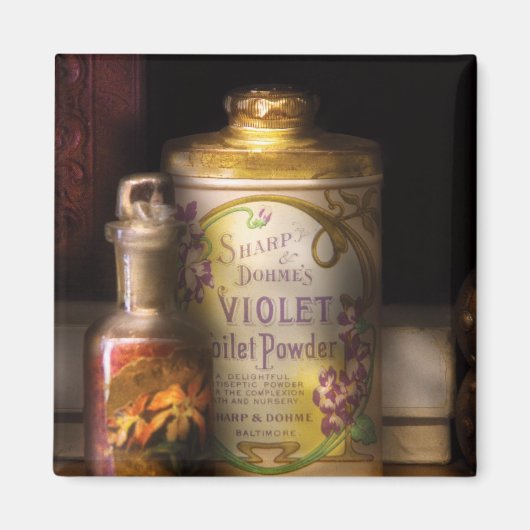 Aimant Barber - Poudre de toilette violette Sharp & Dohme (Devant)