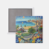 Aimant Barcelona, Park Guell, Sagrada Familia, Imán, Souv (Recto/Verso)