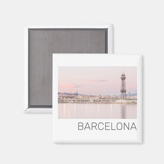 Aimant Barcelona Skyline Sunset Catalogne Espagne (Recto/Verso)