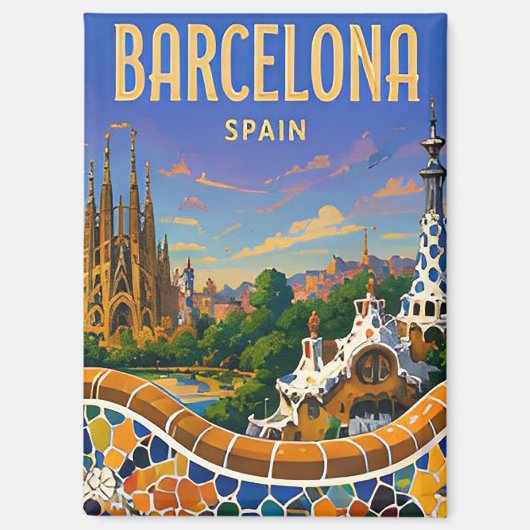Aimant Barcelone Espagne Gaudi Architecture Méditerranée (Recto)