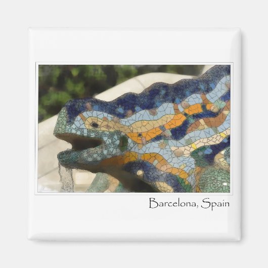 Aimant Barcelone Espagne Parc Guell Mosaic Lizard (Devant)