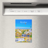 Aimant Barcelone, Espagne - Parc Guell Mosaïque Plate (In Situ (Lave-vaisselle))