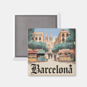 Aimant Barcelone Espagne vintage (Recto/Verso)