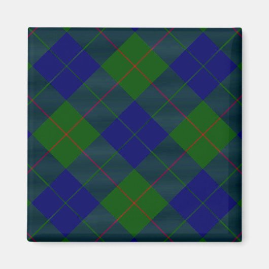Aimant Barclay tartan bleu vert plaid (Devant)
