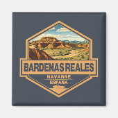 Aimant Bardenas Reales Espagne Travel Art Badge (Devant)