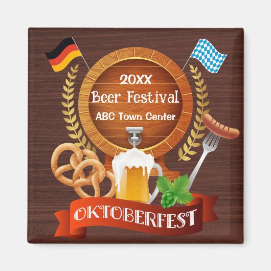 Aimant Baril de bière Oktoberfest (Devant)