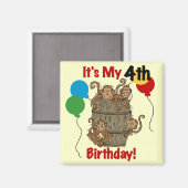Aimant Baril des singes 4e anniversaire (Recto/Verso)