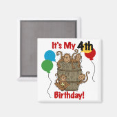 Aimant Baril des singes 4e anniversaire (Recto/Verso)