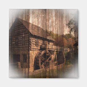Aimant Barn Wood farmhouse mill water wheel