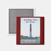 Aimant Barnegat Lighthouse NJ aimnet de voeux (Recto/Verso)