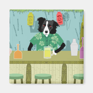 Aimant Barre en bambou de border collie Tiki