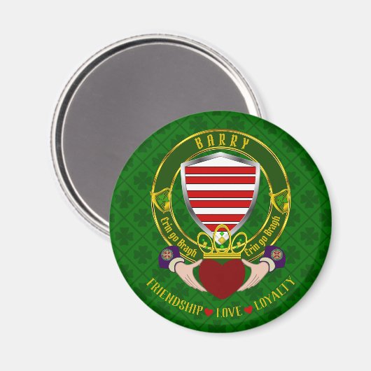 Aimant Barry Irish Shield & Claddagh (Recto/Verso)