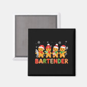 Aimant Bartender Job Group Santa Gingerbreads Xmas Cookie (Recto/Verso)