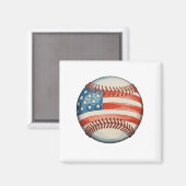 Aimant Base-ball américain Drapeau américain 250e anniver (Recto/Verso)