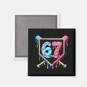Aimant Baseball 67 Ice Cream Drip Funny Six Seven Meme Bo (Recto/Verso)
