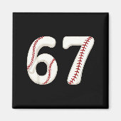 Aimant Baseball 67 Number Funny Six Seven Gen Alpha Meme  (Devant)