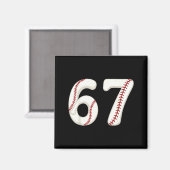 Aimant Baseball 67 Numéro Drôle Six Sept Gen Alpha Meme (Recto/Verso)
