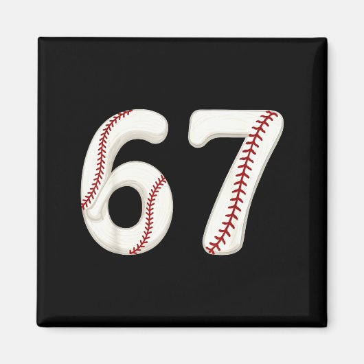 Aimant Baseball 67 Numéro Drôle Six Sept Gen Alpha Meme (Devant)