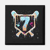 Aimant Baseball 7 ans Crème Glacée Dégoulinante 7e Annive (Devant)