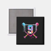 Aimant Baseball 9 Year Old Ice Cream Drip 9th Birthday Bo (Recto/Verso)