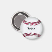 Aimant Baseball avec nom personnalisé (Recto/Verso)