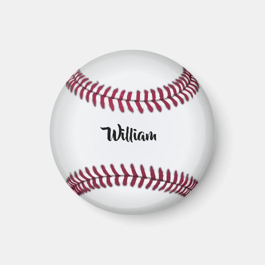 Aimant Baseball avec nom personnalisé (Devant)