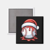Aimant Baseball Christmas Santa Hat Dripng Festive Holida (Recto/Verso)