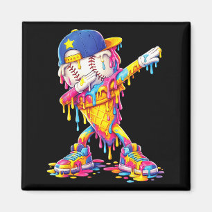 Aimant Baseball de dabbing crème glacée goutte drôle de b