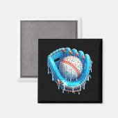 Aimant Baseball Drip Ice Cream Glove With Sprinkles Ball  (Recto/Verso)