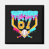 Aimant Baseball Drip Ice Cream Number 67 Player Or 67th B (Devant)