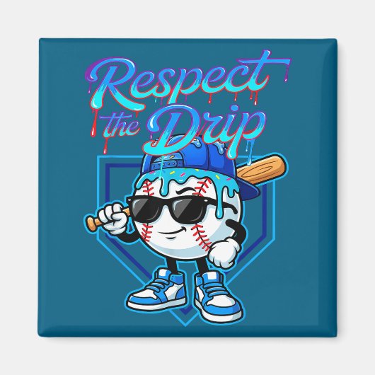 Aimant Baseball Drip Ice Cream Respect The Drip Home Plat (Devant)