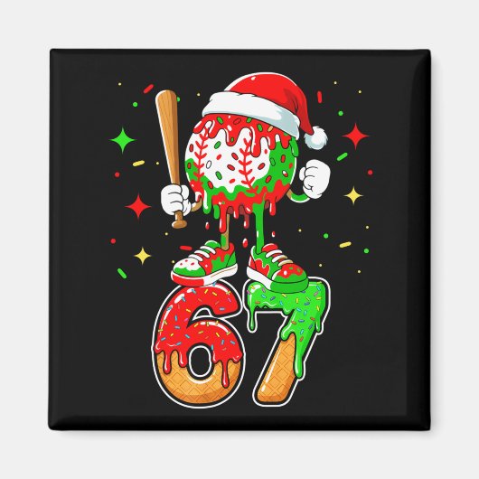 Aimant Baseball Drip Number 67 Meme Ice Cream Dripng Chri (Devant)