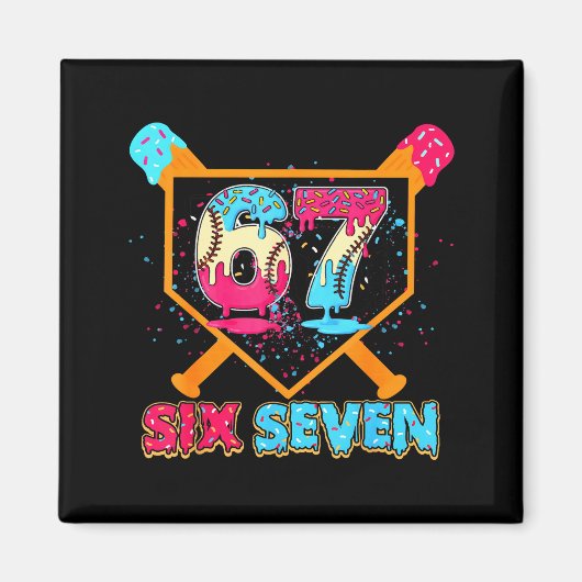 Aimant Baseball Drip Number 67 Player Or 67th Birthday  (Devant)