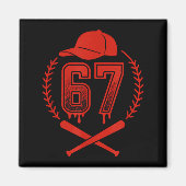 Aimant Baseball Drip Number 67 Player Or 67th Birthday  (Devant)