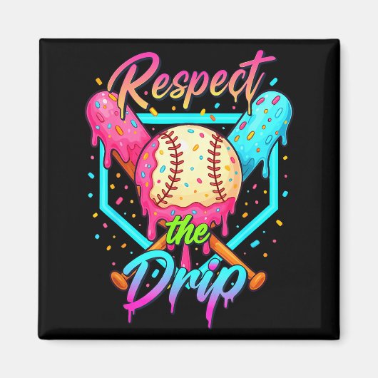 Aimant Baseball Ice Cream Drip Number 67 Player 67 Respec (Devant)