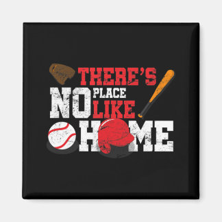 Aimant Baseball Il n'y a pas d'endroit comme la maison Ba