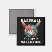 Aimant Baseball Is My Valentine Ice Cream Drip Crossed Ba (Recto/Verso)