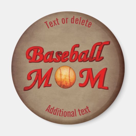 Aimant Baseball Mom Cute Personalized (Devant)