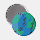 Aimant baseball mondial terre globe (Recto/Verso)