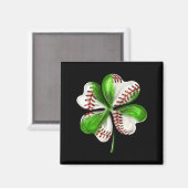 Aimant Baseball Shamrock St Patrick's Day Clover With Bas (Recto/Verso)