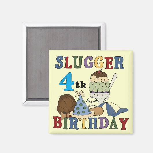 Aimant Baseball Slugger 4e anniversaire (Recto/Verso)