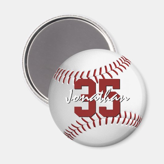 Aimant baseball softball garçons filles personnalisées (Recto/Verso)