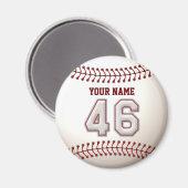 Aimant Baseball Stitches Lecteur Numéro 46 et Nom personn (Recto/Verso)