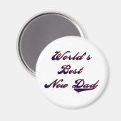 Aimant Baseball Text Le meilleur nouveau papa du monde (Recto/Verso)