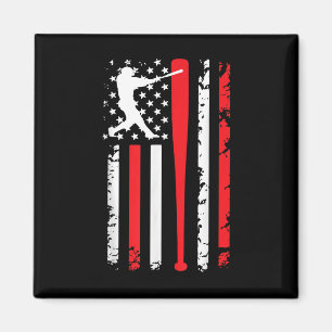 Aimant Baseball vintage American US Drapeau Spiritueux Ba