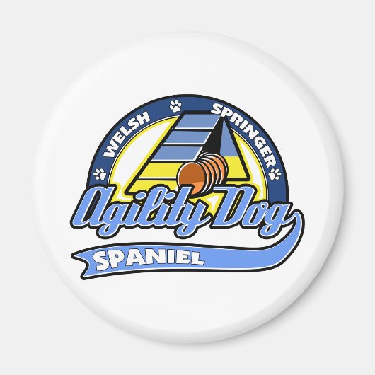 Aimant Baseball Welsh Springer espagnol agilité (Devant)
