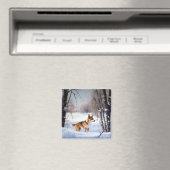 Aimant Basenji Qu'il neige Noël (In Situ (Lave-vaisselle))