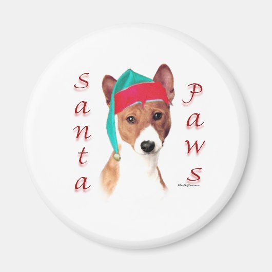 Aimant Basenji Santa Paws (Devant)