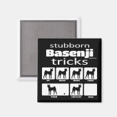 Aimant Basenji Tricks têtu (Recto/Verso)